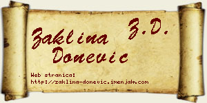 Žaklina Donević vizit kartica